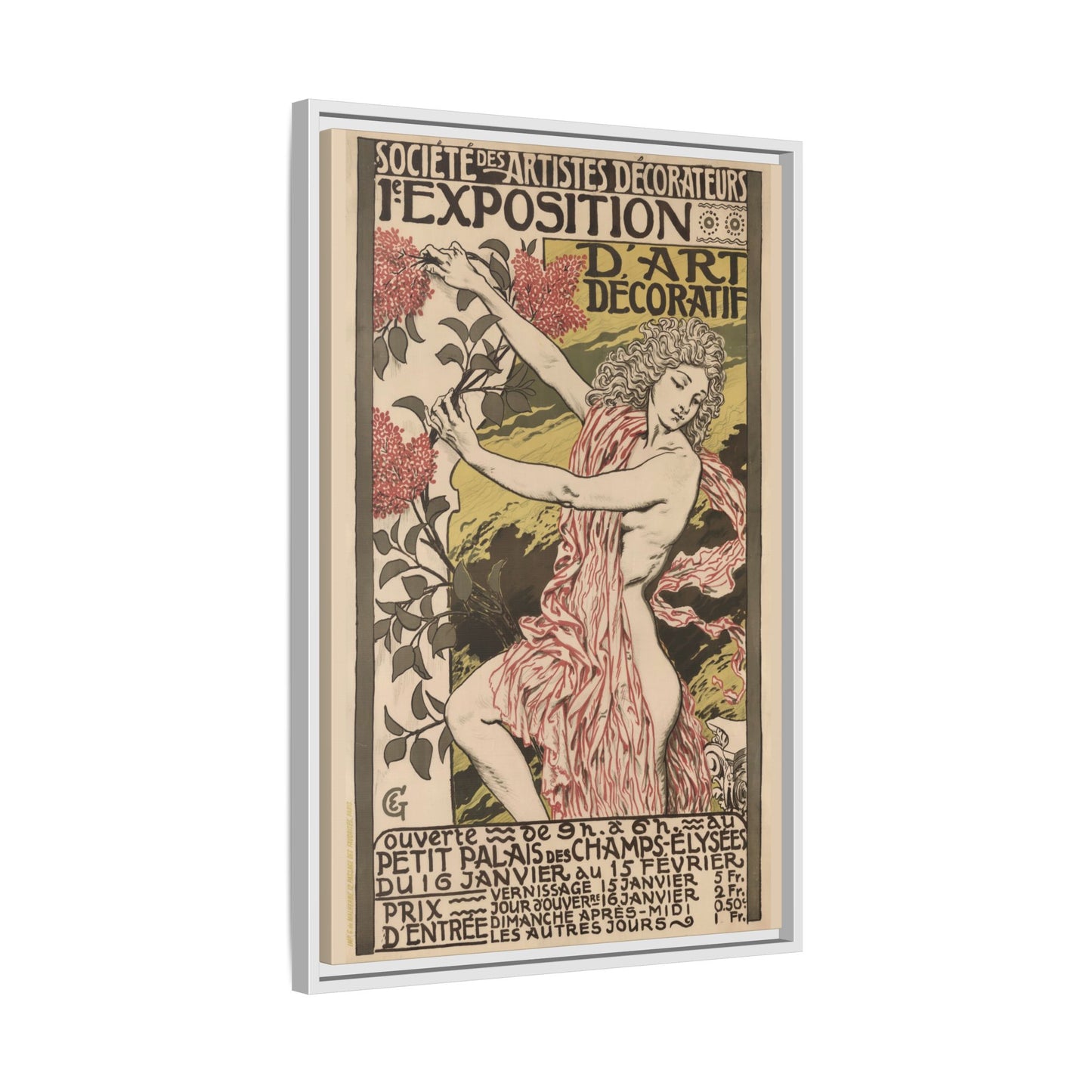 1re Exposition d’Art Décoratif Poster (Société des Artistes Décorateurs, 1912). Matte. Framed Canvas.
