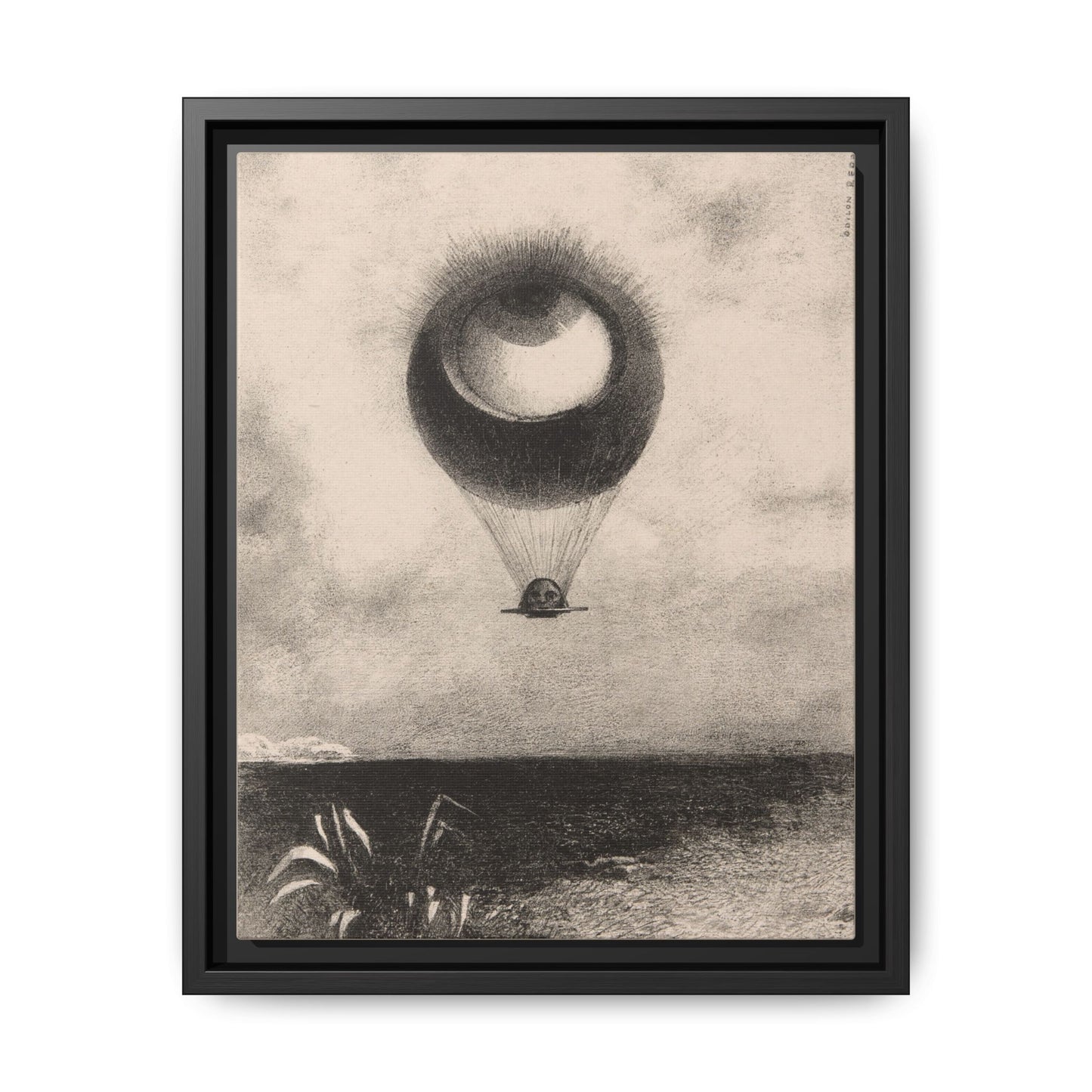 The Eye, Like a Strange Balloon Moves Towards Infinity – Odilon Redon, Paris. Matte. Framed canvas.
