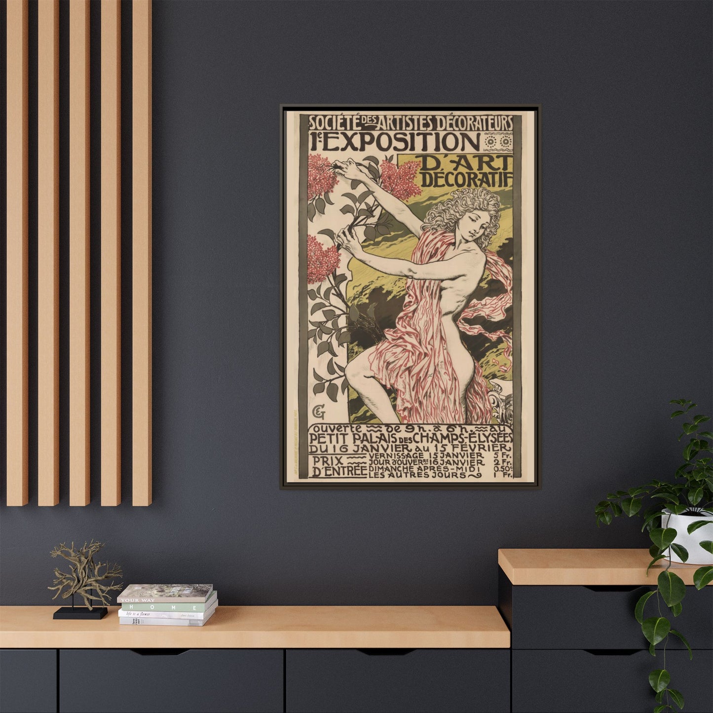 1re Exposition d’Art Décoratif Poster (Société des Artistes Décorateurs, 1912). Matte. Framed Canvas.