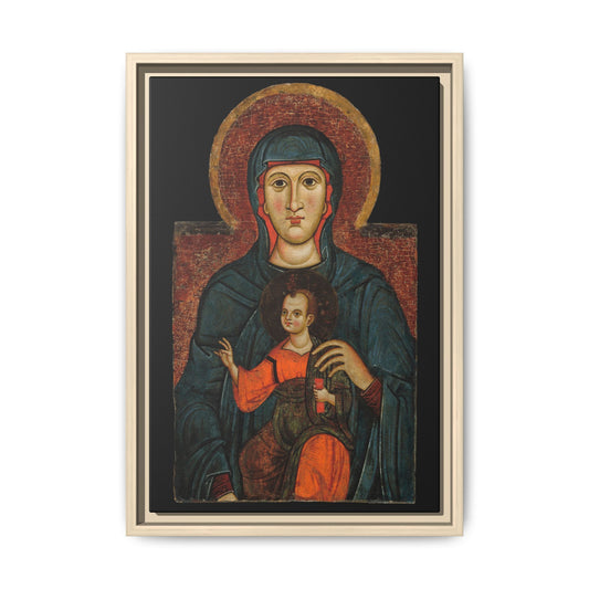 Virgin and Child – Byzantine Icon. The Eternal Child. Matte. Framed canvas.