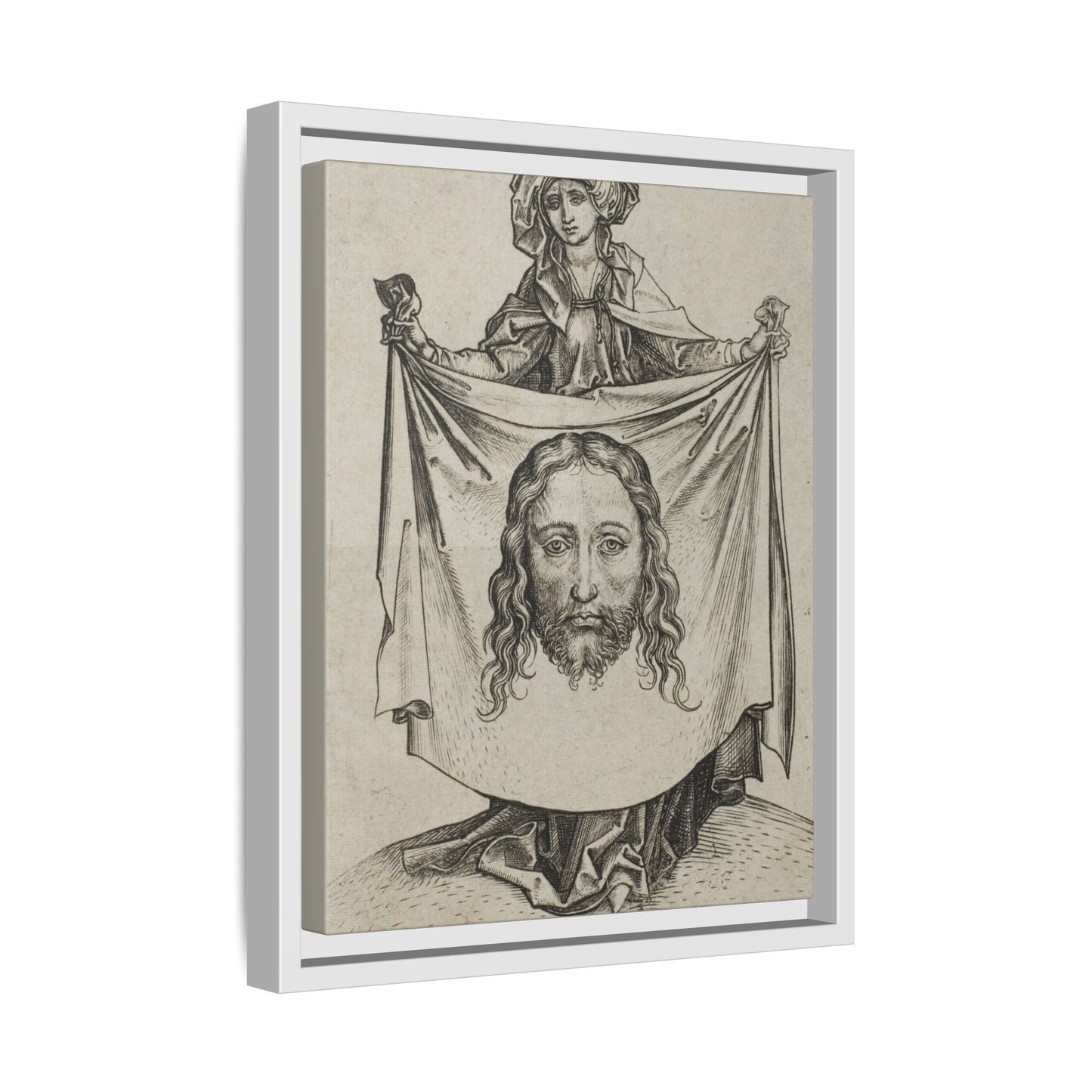 St. Veronica – Renaissance Engraving. The Holy Face. Matte. Framed canvas.