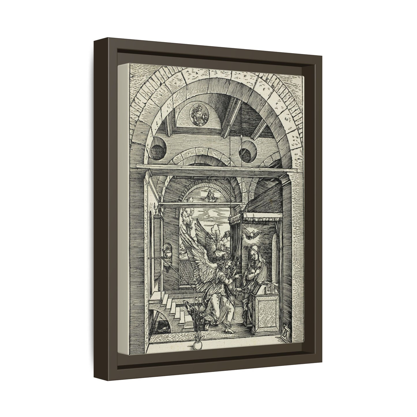 The Annunciation – From The Life of the Virgin. Matte. Renaissance. Framed canvas.