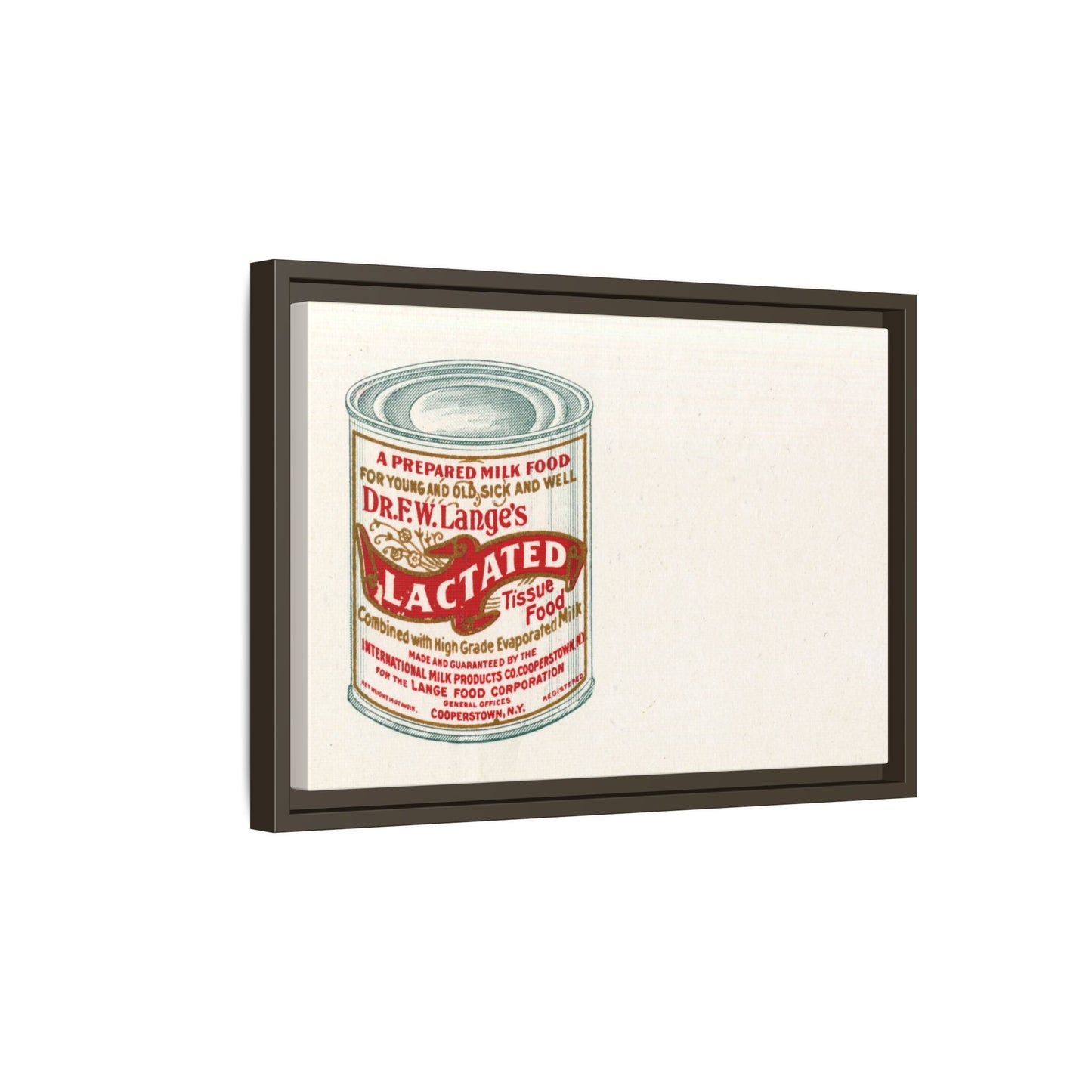 Vintage Lactated Milk Canvass Framed Print
