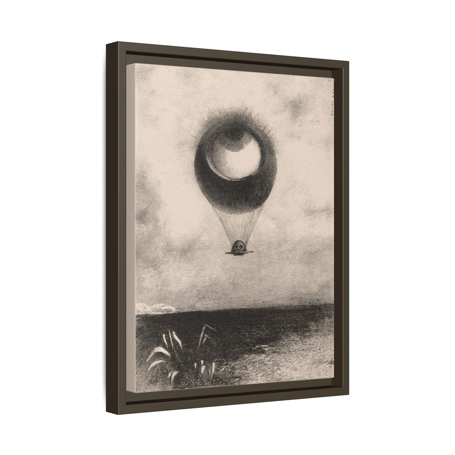 The Eye, Like a Strange Balloon Moves Towards Infinity – Odilon Redon, Paris. Matte. Framed canvas.