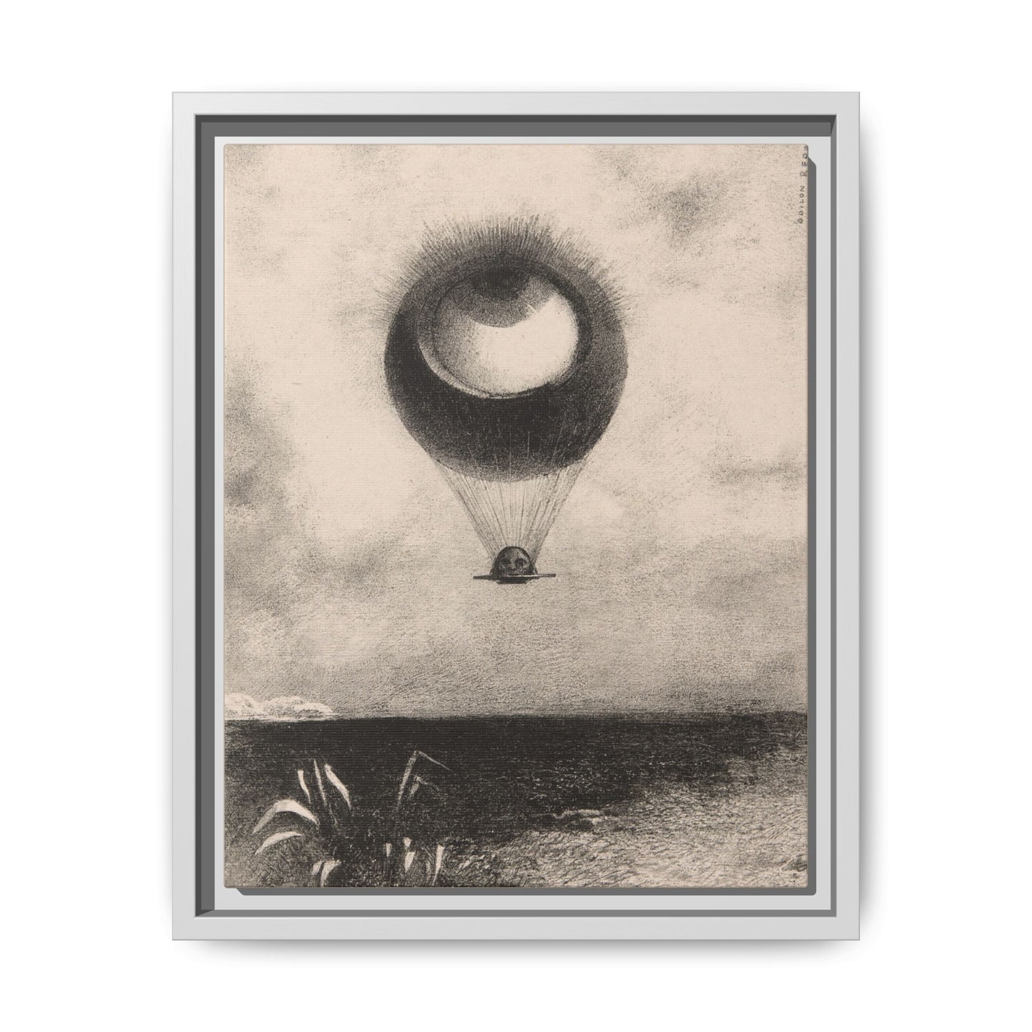 The Eye, Like a Strange Balloon Moves Towards Infinity – Odilon Redon, Paris. Matte. Framed canvas.