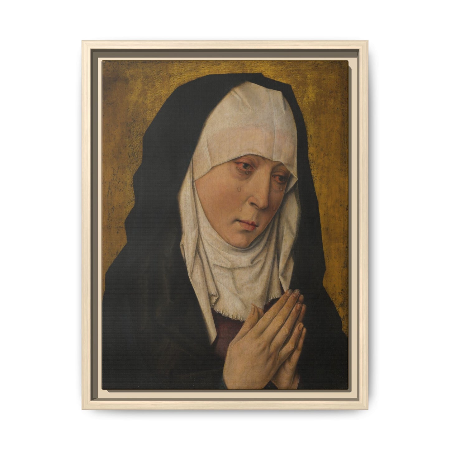 Mater Dolorosa – The Sorrowing Virgin. Religious Print. Matte. Framed canvas.